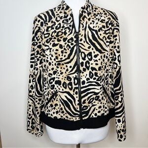 Zenergy By Chicos Cheetah Print Athletic Jacket Sz 1